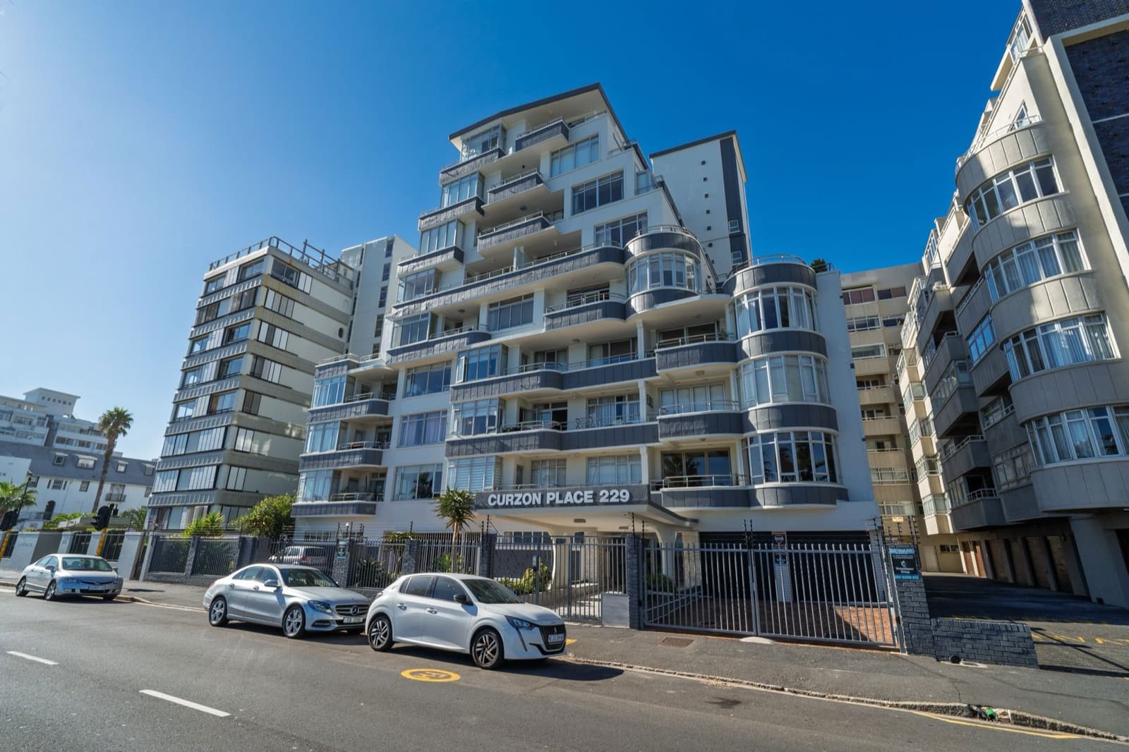 Curzon Place apartment building exterior in Sea Point